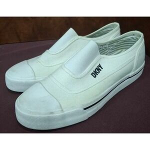 DKNY Womens Slip-On Sneakers White Size 9